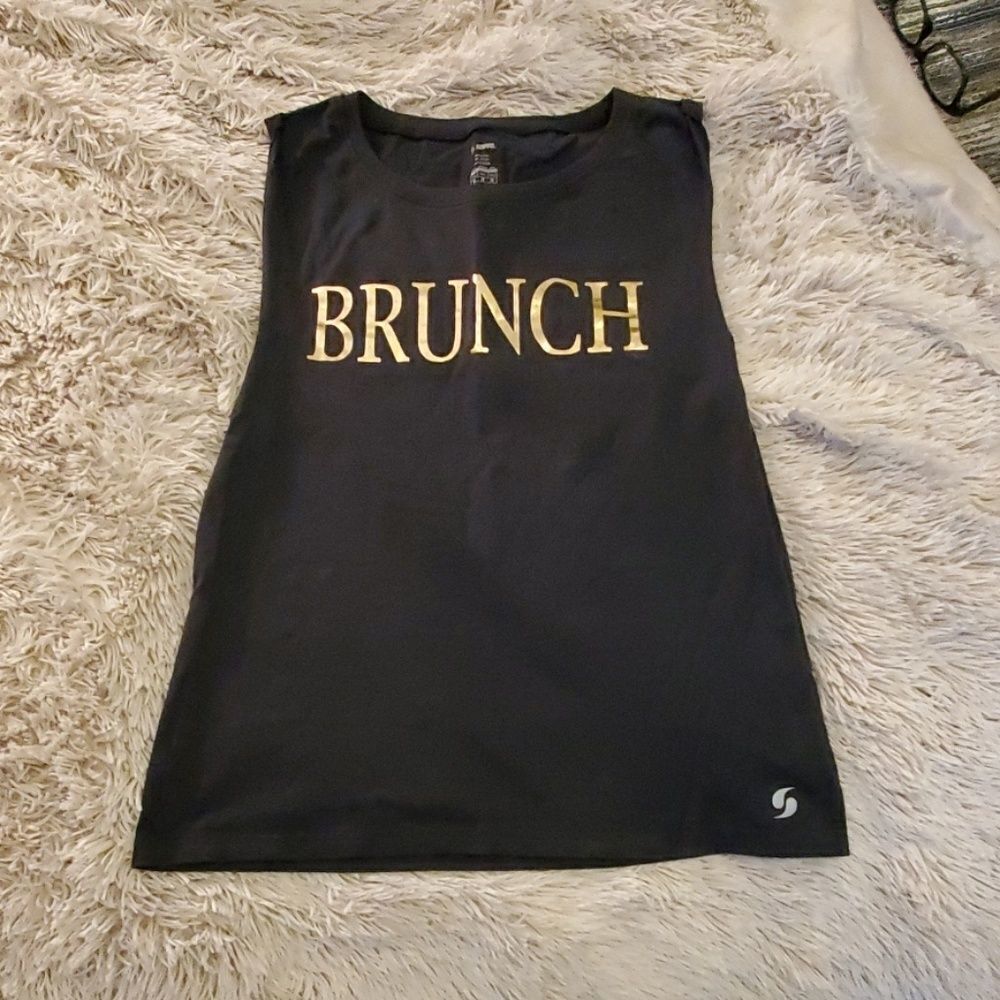 Cute black and gold Brunch tank size M